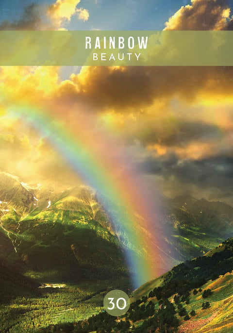 Rainbow Beauty grožio papildų rinkinys, 30 tablečių pakuotė su vaivorykštės dizainu ir kalnų motyvu
