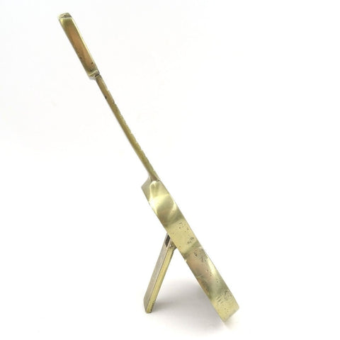 Stovas staliniam rėmeliui, žalvario apdaila, profilio šonas ir išskleista atrama matomi iš šono