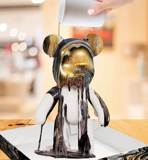 Splat Planet Marble Bear rankdarbių rinkinys – 23 cm meškiukas su metaliniais marmuro dažais (4+)