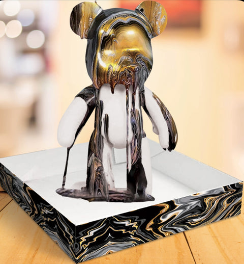 Splat Planet Marble Bear rankdarbių rinkinys – 23 cm meškiukas su metaliniais marmuro dažais (4+)