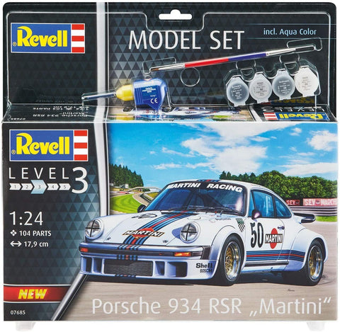 Revell: Model Set Porsche 934 RSR ''Martini'' - PLASTIKINIS modeliavimo rinkinys - HOBI.LT 🇱🇹