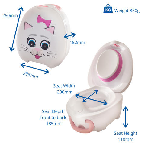 My Carry Potty „Katytė“ – nešiojamas sandarus kelioninis naktipuodis vaikams