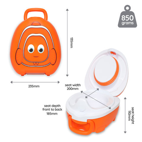My Carry Potty kelioninis mokomasis naktipuodis vaikams – Žuvelė klounas