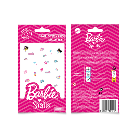 Barbie Snails „Dream Team“ nagų lipdukai vaikams, CE sertifikuoti