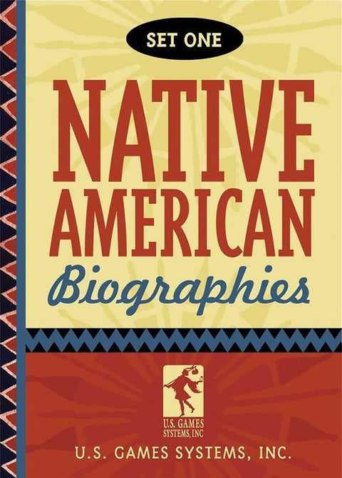Knyga Native American Biographies (Set One) su kreminiu ir raudonu viršeliu, U.S. Games Systems leidimas