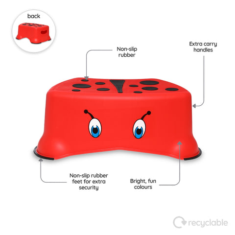 My Carry Potty vaikiškas neslystantis laiptelis „Boružėlė“, 18+ mėn., iki 50 kg