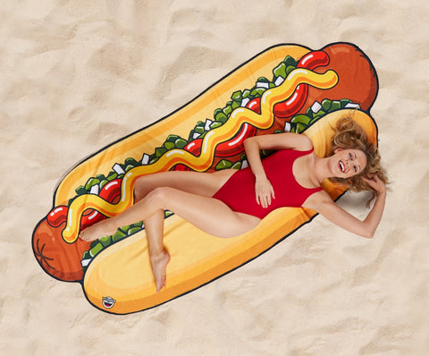 Paplūdimio kilimėlis „Hot Dog“ 216×94 cm – BigMouth, 100% poliesteris