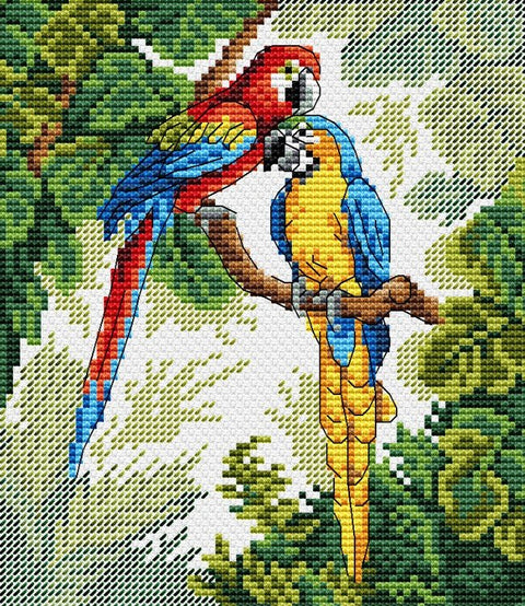 MP Studija: Parrots SM - 033 - Siuvinėjimo rinkinys - HOBI.LT 🇱🇹