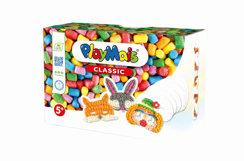 PlayMais Kaukės kūrybinis rinkinys – 500 ekologiškų kukurūzų detalių, 5+ vaikams