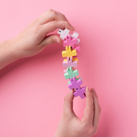 Plus-Plus HEXEL Bubblegum – antistresinis fidget konstruktorius vaikams ir suaugusiems