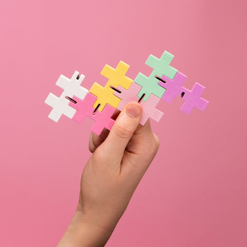 Plus-Plus HEXEL Bubblegum – antistresinis fidget konstruktorius vaikams ir suaugusiems