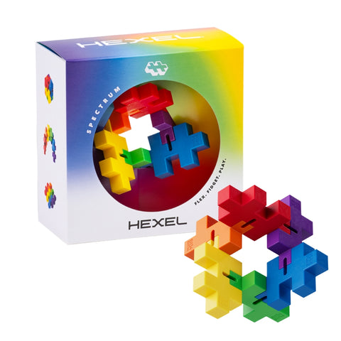 Plus‑Plus HEXEL Spectrum – antistresinis kūrybinis žaislas/dėlionė vaikams ir suaugusiesiems