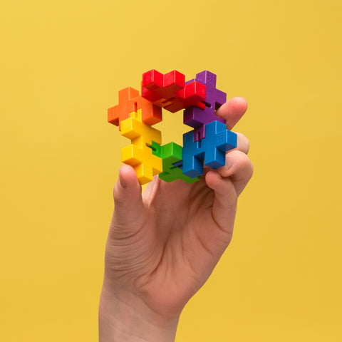 Plus‑Plus HEXEL Spectrum – antistresinis kūrybinis žaislas/dėlionė vaikams ir suaugusiesiems