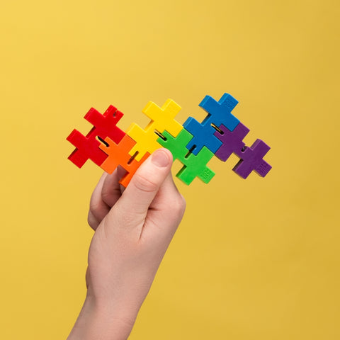 Plus‑Plus HEXEL Spectrum – antistresinis kūrybinis žaislas/dėlionė vaikams ir suaugusiesiems
