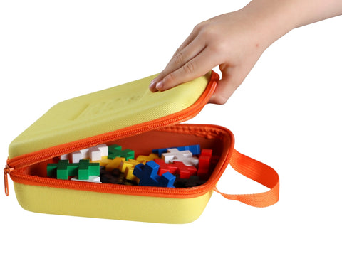 Plus-Plus kelioninis konstruktorius „Lagaminas“ – didelės detalės 50 mm, 15 vnt., 1–6 m., bazinės spalvos