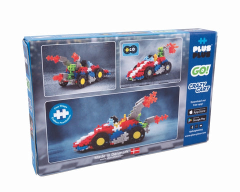 Plus-Plus Mini kartingo konstruktorius su ratais – 240 detalių rinkinys