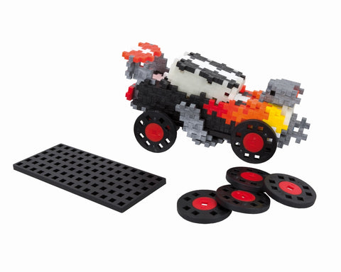Plus-Plus konstruktorius „Lenktynės“ su ratais – 240 det., mini (20 mm), šviečia tamsoje