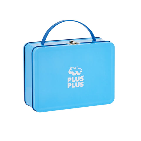 Plus-Plus Mini konstruktorius – 600 detalių, metalinis mėlynas lagaminas, 5–12 m.