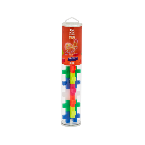 Plus-Plus konstruktorius – didelės detalės, 15 vnt., neoninės, 50 mm, 1–6 m.
