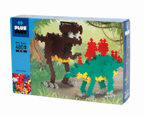 Plus-Plus Dinozaurai – mini konstruktorius, 480 det., bazinės spalvos (5–12 m.)
