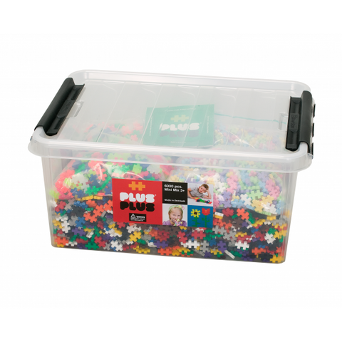 Plus-Plus Mini konstruktorius MIX, 6000 detalių – bazinės, pastelės, neonai, 5–12 m.