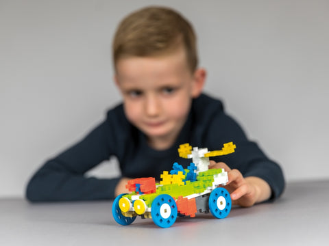 Plus-Plus konstruktorius GO! Ratai – pradžiamokslio rinkinys, 500 det., mini, šviečia tamsoje