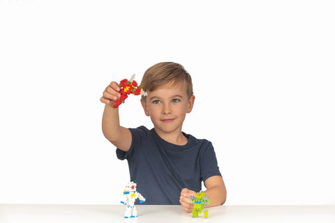 Plus-Plus Mini konstruktorius „Robotai“ 170 vnt – neonas, šviečia tamsoje