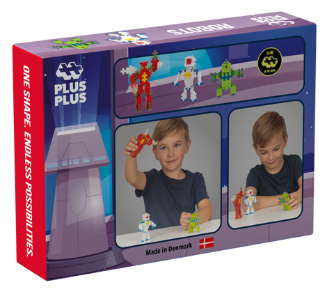 Plus-Plus Mini konstruktorius „Robotai“ 170 vnt – neonas, šviečia tamsoje