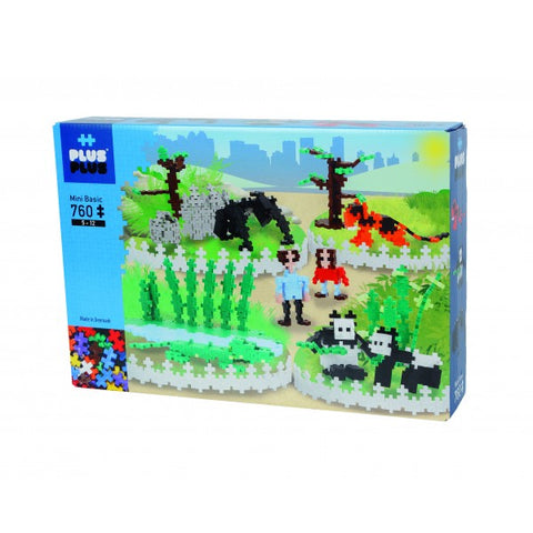 Plus-Plus konstruktorius „Zoologijos sodas 2“ – Mini, 760 detalių, bazinės spalvos