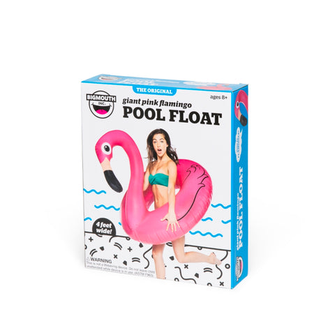 Pripučiamas flamingo formos plaukimo ratas MAX 122 cm – BigMouth, su remonto lopu