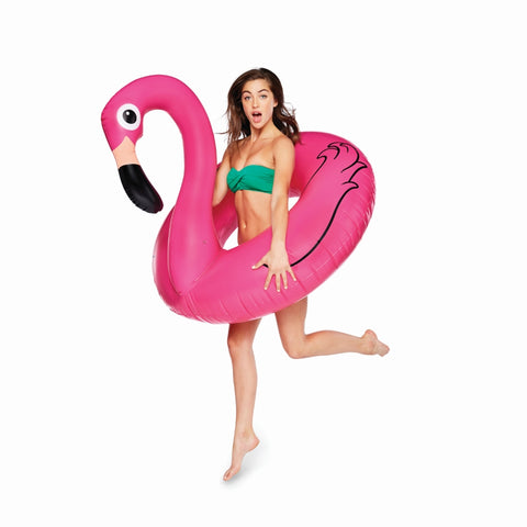 Pripučiamas flamingo formos plaukimo ratas MAX 122 cm – BigMouth, su remonto lopu