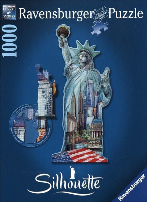 Ravensburger: Puzzle 1000 Silhouette Libery Statue - RAVENSBURGER dėlionė - HOBI.LT 🇱🇹