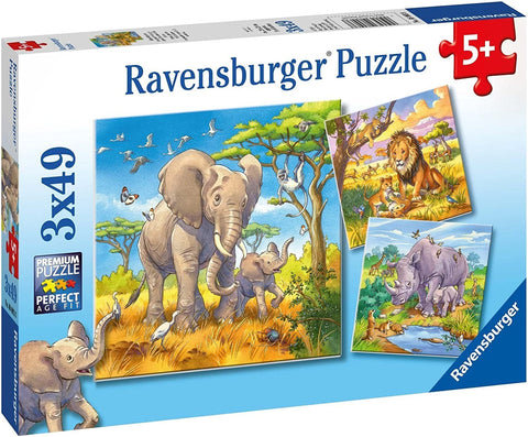 Ravensburger: Puzzle 3x49 Wild Animals - RAVENSBURGER dėlionė - HOBI.LT 🇱🇹