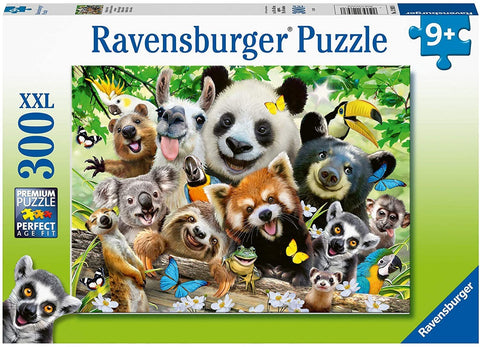 Dėlionė Ravensburger 300 dalių XXL, spalvota gyvūnų iliustracija ant dėžutės priekinės pusės, didelis formatas
