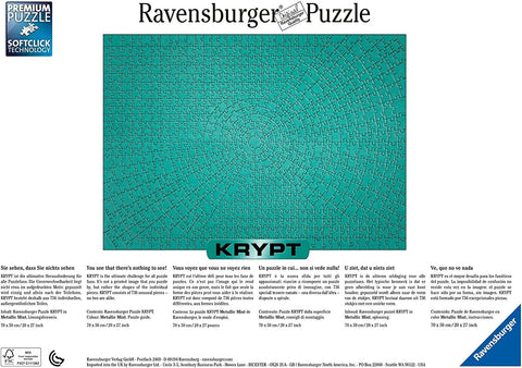 Dėlionė Ravensburger Metallic Mint, 736 dalių, spiralinė žalių tonų kompozicija, surinkta ir išdėstyta 70×50 cm