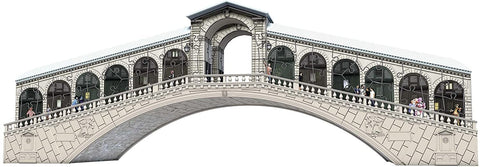 Dėlionė Venecijos Rialto tiltas, 1000 dalių, pilna surinkta fasadinė kompozicija su arkadomis ir miniatiūrinėmis figūrėlėmis