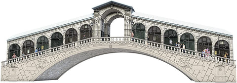 Dėlionė Rialto tiltas, pilkai smėlio 1000 dalių, pilnai surinktas priekinis tiltinis variantas su miniatiūromis žmonių