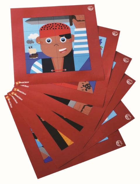 SEPP magnetinių mozaikų rinkinys „Piratai“ – 128 magnetukai, 6 lentelės, 6 vaikams, 3–4 m.