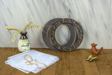 Siuvinėjimo lankelis su magnetais 18 cm – medinis venge, premium