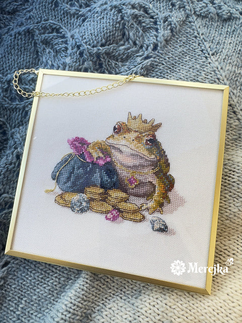 Kryželių siuvinėjimo rinkinys „Auksinė rupūžė“ 11×12 cm