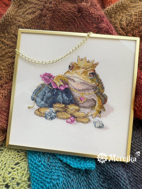 Kryželių siuvinėjimo rinkinys „Auksinė rupūžė“ 11×12 cm