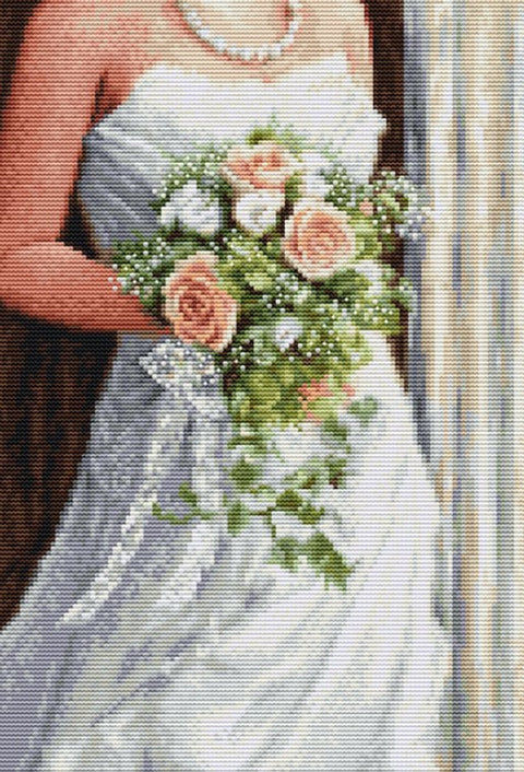 Siuvinėjimo rinkinys kryželiu „Nuotaka“, 19x28 cm – elegantiška dovana