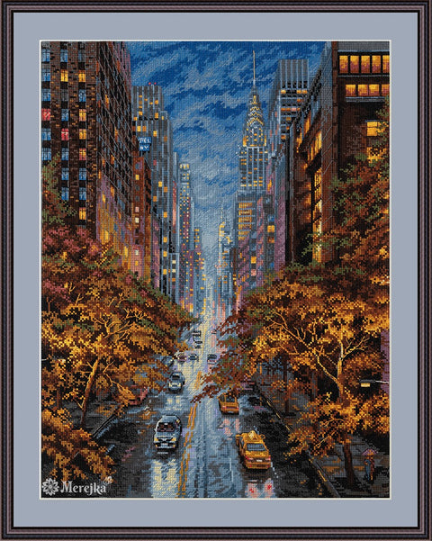 Rudens aura – siuvinėjimo rinkinys kryželiu, Aida 16, DMC, 31x40 cm