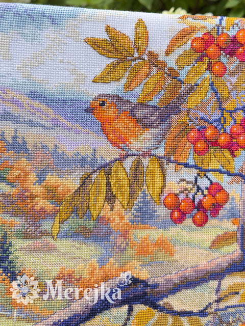 Kryželiu siuvinėjimo rinkinys „Auksu nėrintos kalvos“, 31×40 cm
