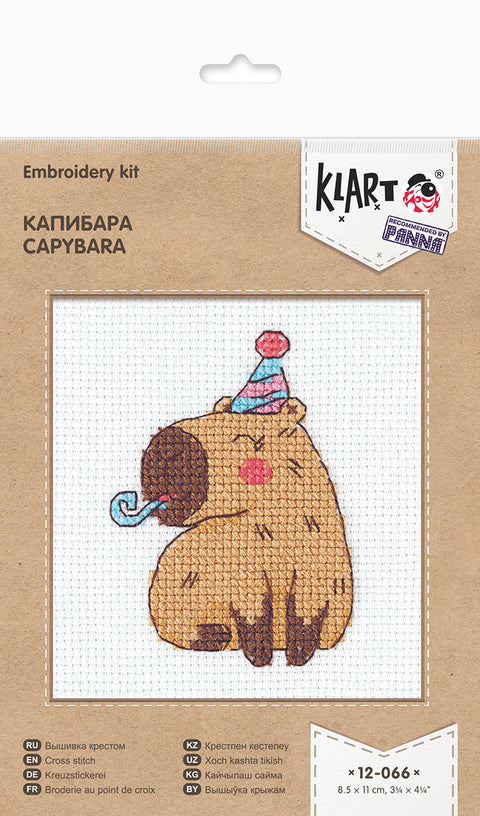 KLART kryželiu siuvinėjimo rinkinys „Kapibara“, 8.5 × 11 cm