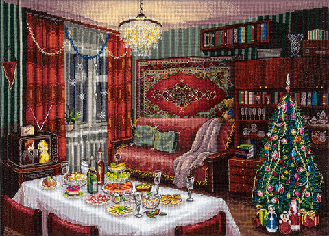 Siuvinėjimo kryželiu rinkinys PANNA „Naujųjų metų nostalgija“ 40×27,5 cm