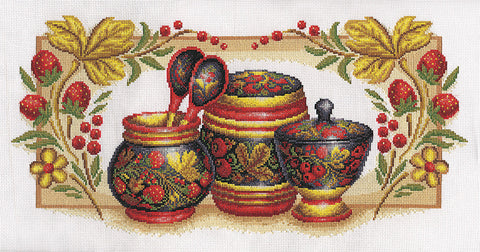 Siuvinėjimo kryželiu rinkinys PANNA „Chochloma“, 52×26,5 cm