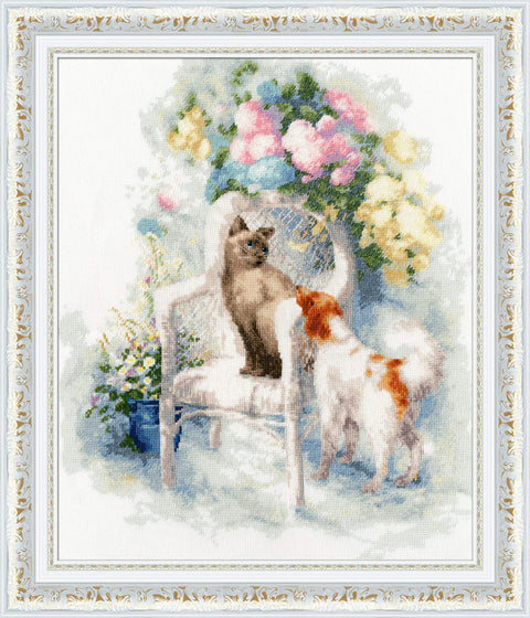 Kryželiu siuvinėjimo rinkinys „Draugystė“, 35×29 cm, Aida 16, Madeira