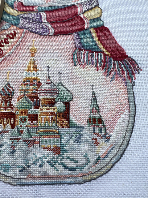 Kryželių siuvinėjimo rinkinys „Maskva butelyje“, Aida 16 ct, 30 spalvų, 18x23 cm