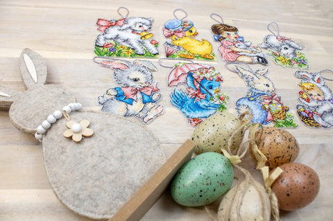Siuvinėjimo rinkinys Easter Ornaments Kit of 8 pieces SLETIL8032